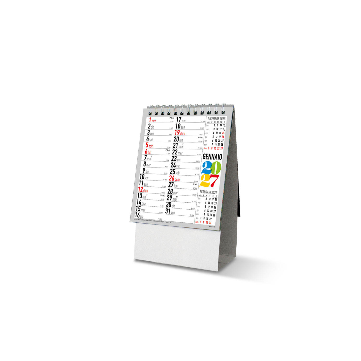 Calendario Da Tavolo 12X20 Linea Light