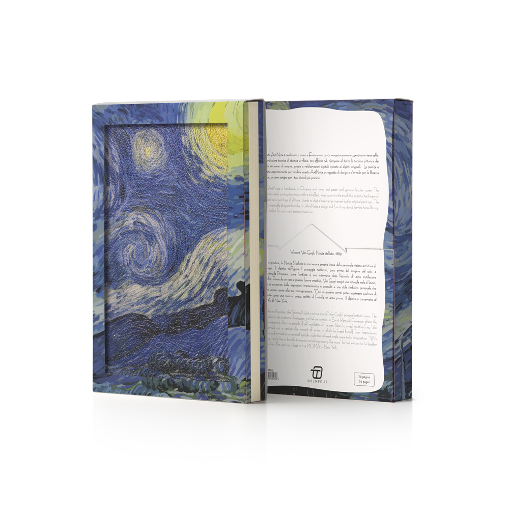 Diario Art Notes 15x21 in Pelle Stampata a Rilievo con Scatola Gift