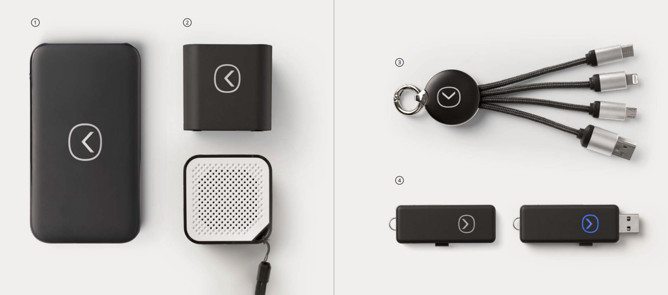 Kit 25 Accessori Tekniko Link: powerbank, usb-key, speaker bluetooth e cable-kit