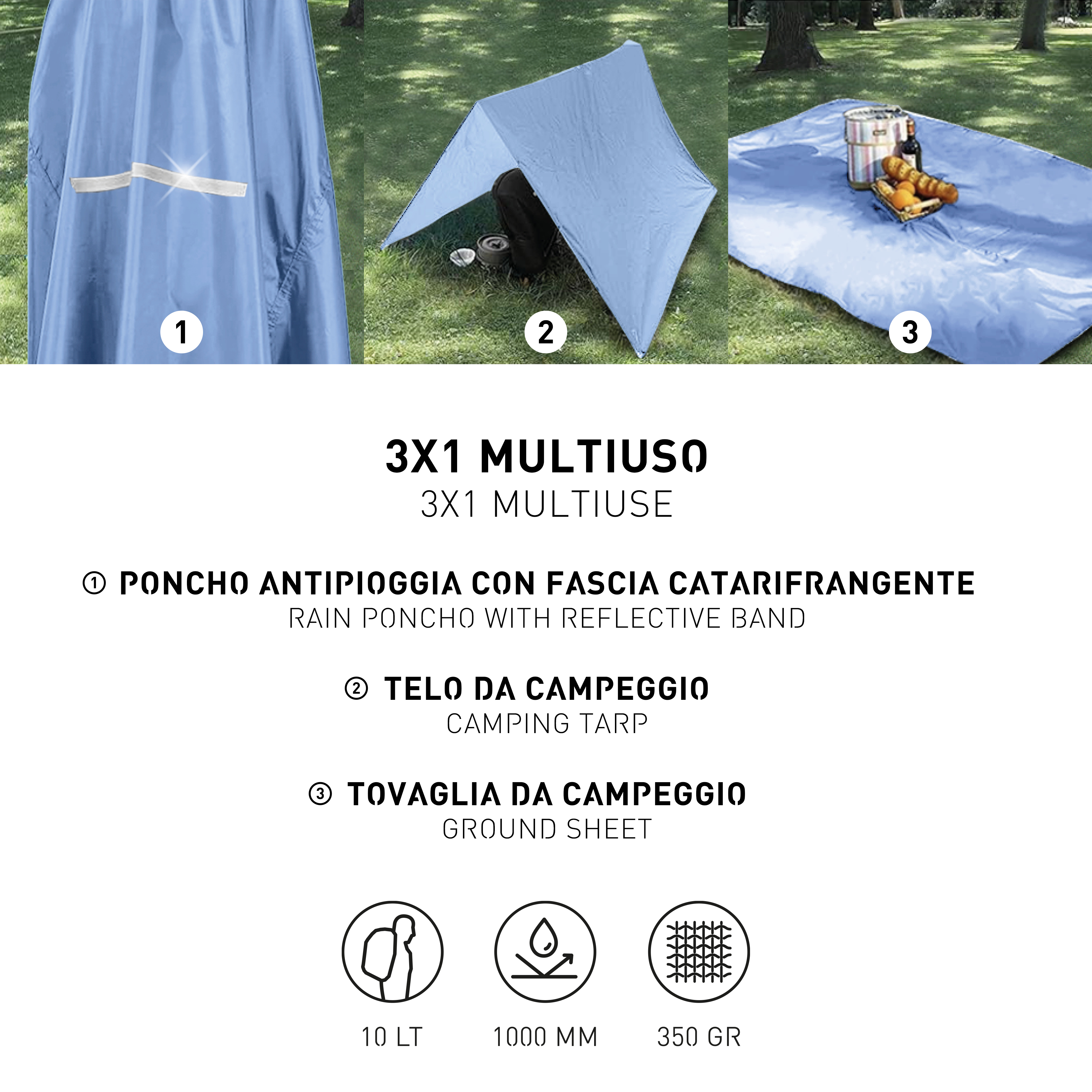Poncho Antipioggia Ready Light Small-Medium