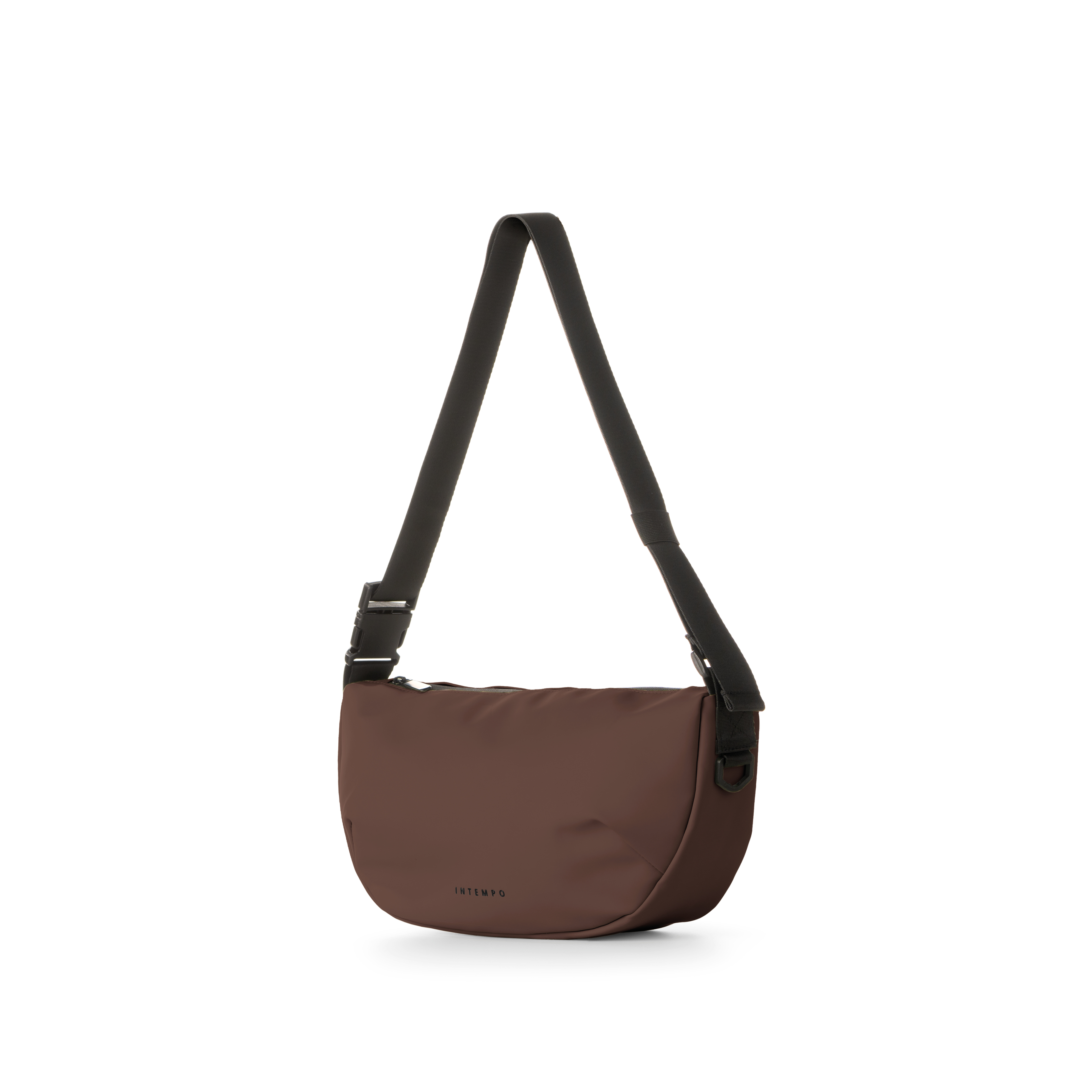 Borsa Cross Body Dropout in Gomma Antipioggia - Marrone Cioccolato