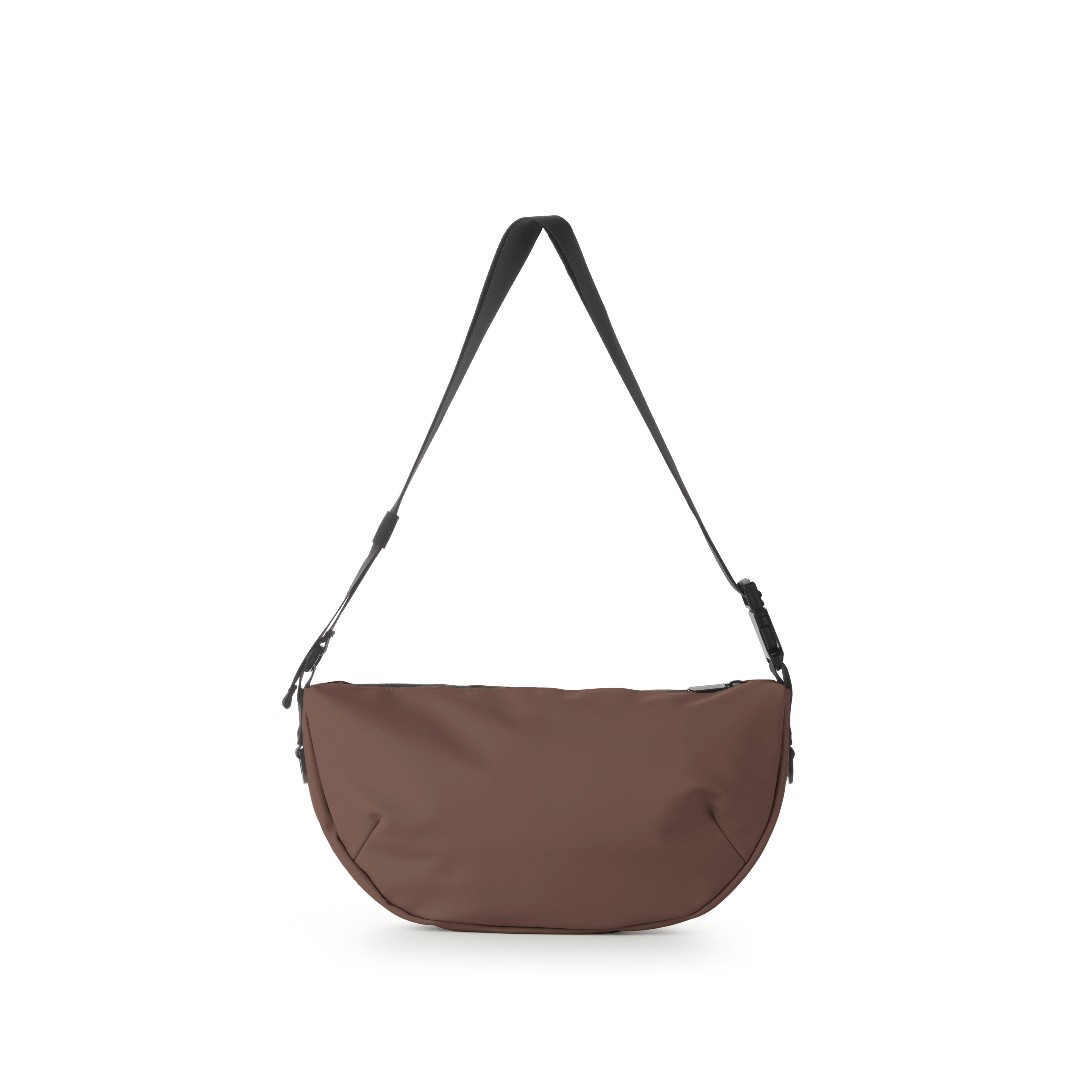 Borsa Cross Body Dropout in Gomma Antipioggia - Marrone Cioccolato