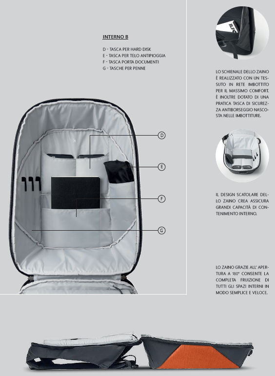 Zaino Tekniko Big con Cavo Antifurto, Chiusura a Combinazione e Porta Usb