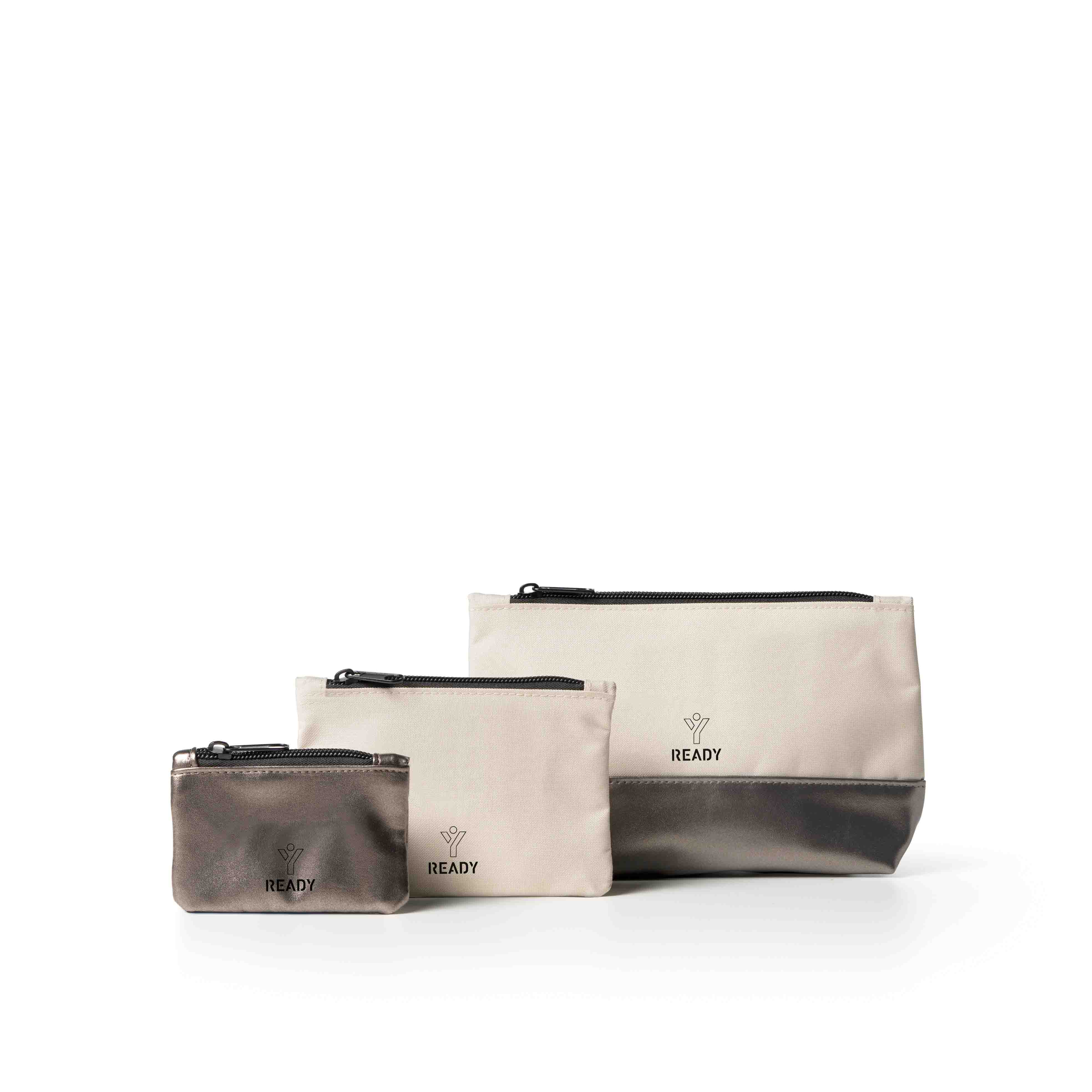 Kit 3 Bustine Porta Accessori con Zip Ready Elle