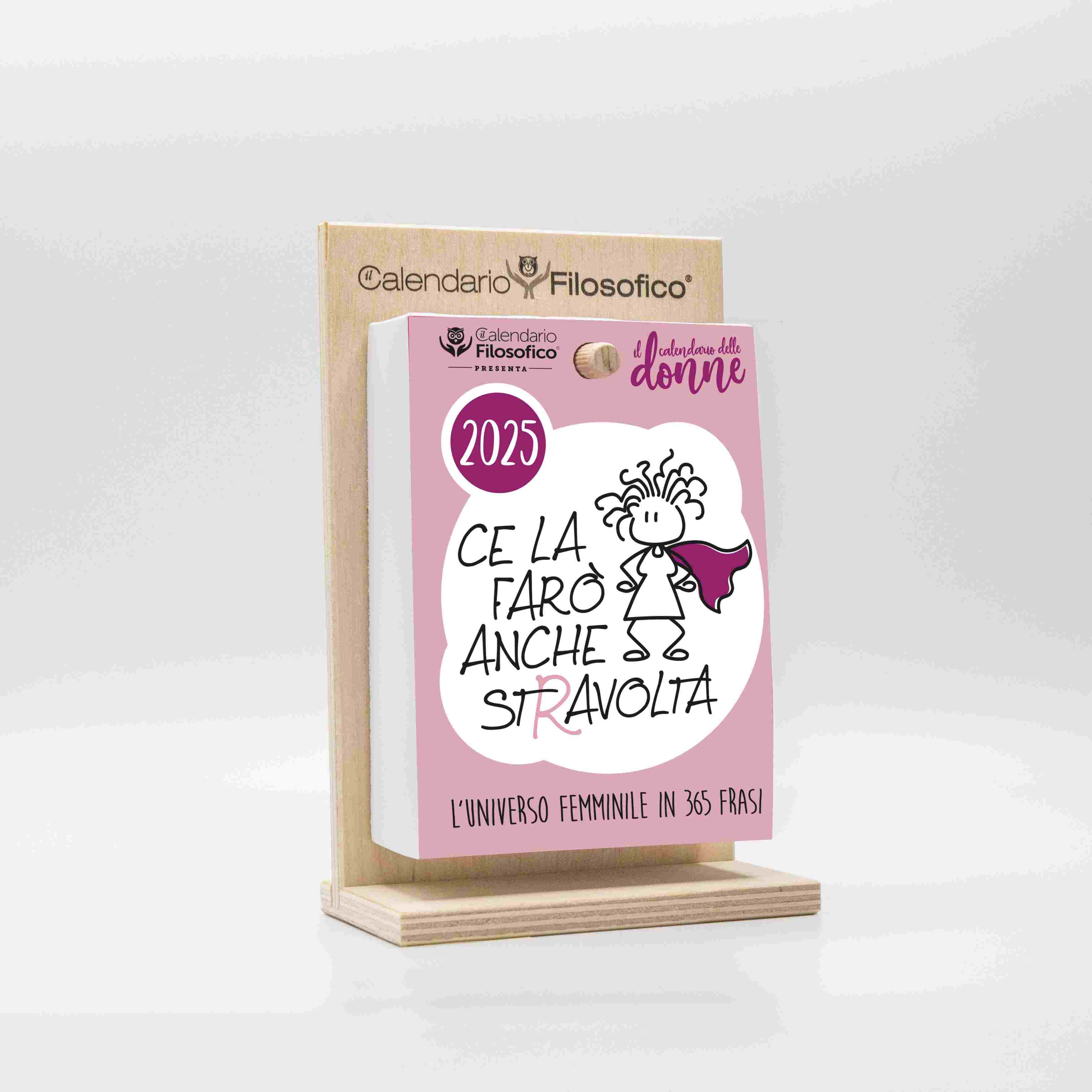 Calendario Filosofico Donne 10X14 con Supporto in Legno