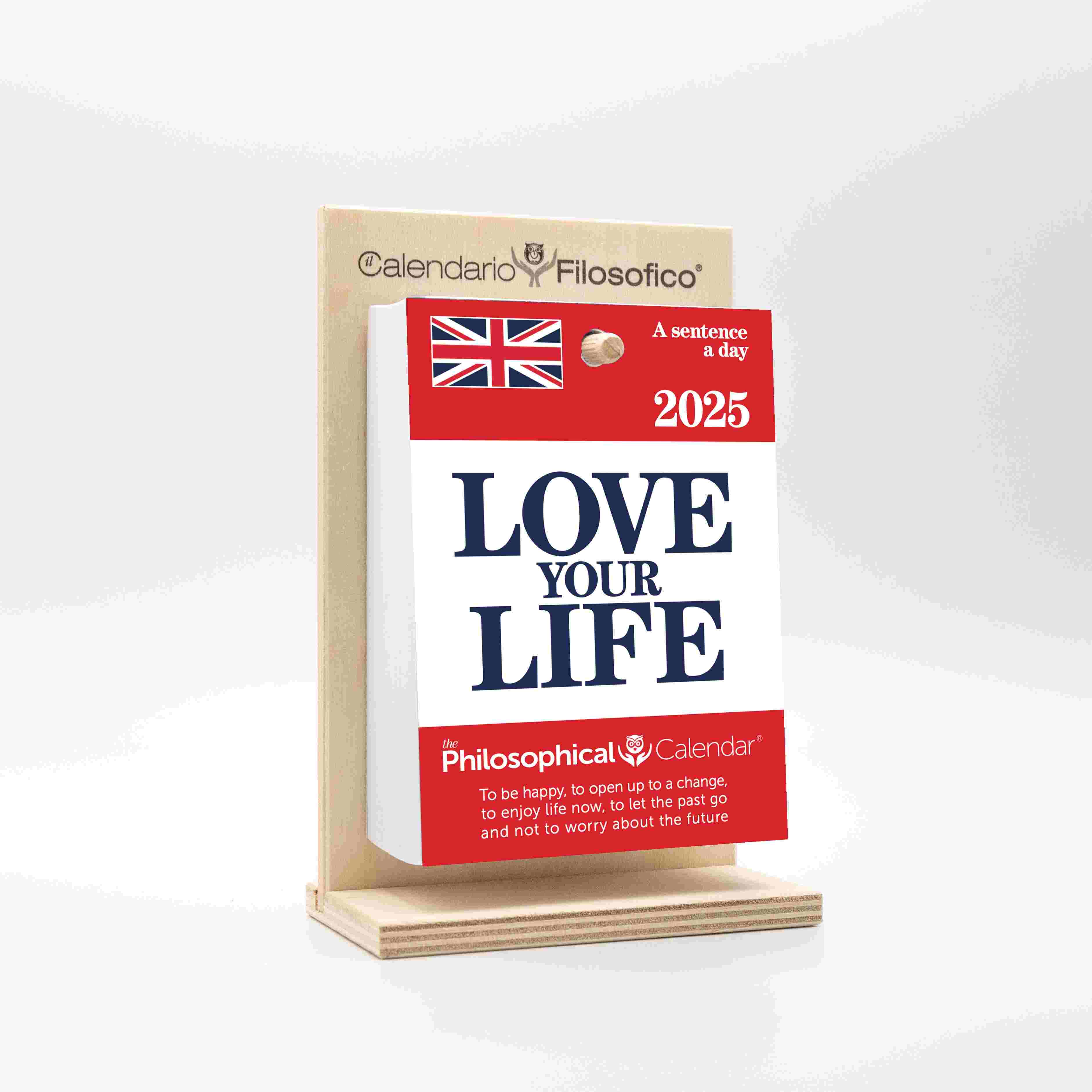 Philosophical Calendar 10x14 cm con Supporto in Legno