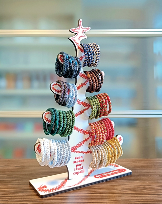 Espositore Christmas Tree 80 Bracciali Per Capelli Bettyloops Colori Natalizi