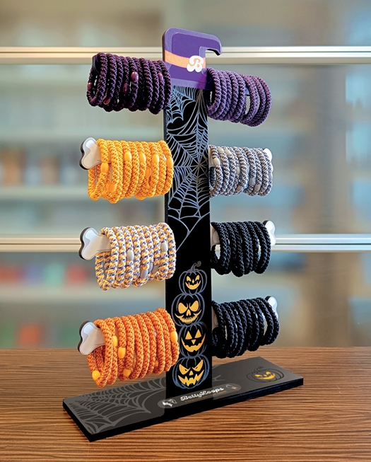 Espositore Halloween 80 Bracciali Per Capelli Bettyloops Colori Halloween
