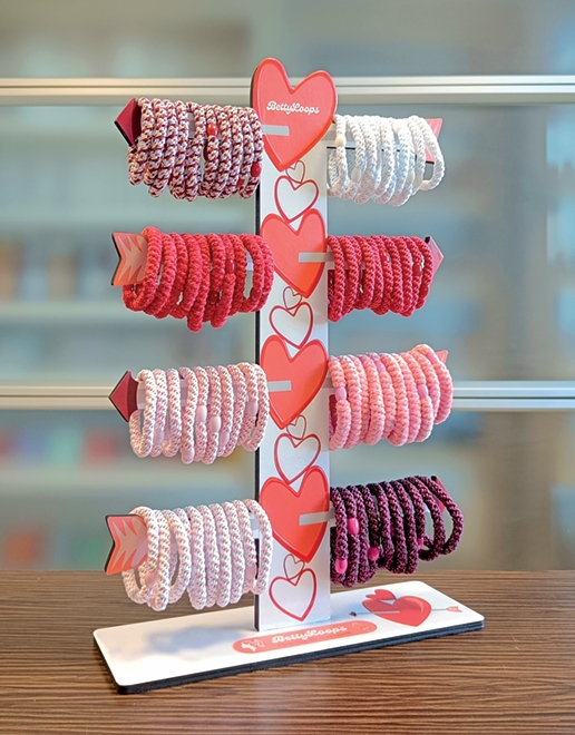 Espositore San Valentino 80 Bracciali Per Capelli Bettyloops Colori Assortiti