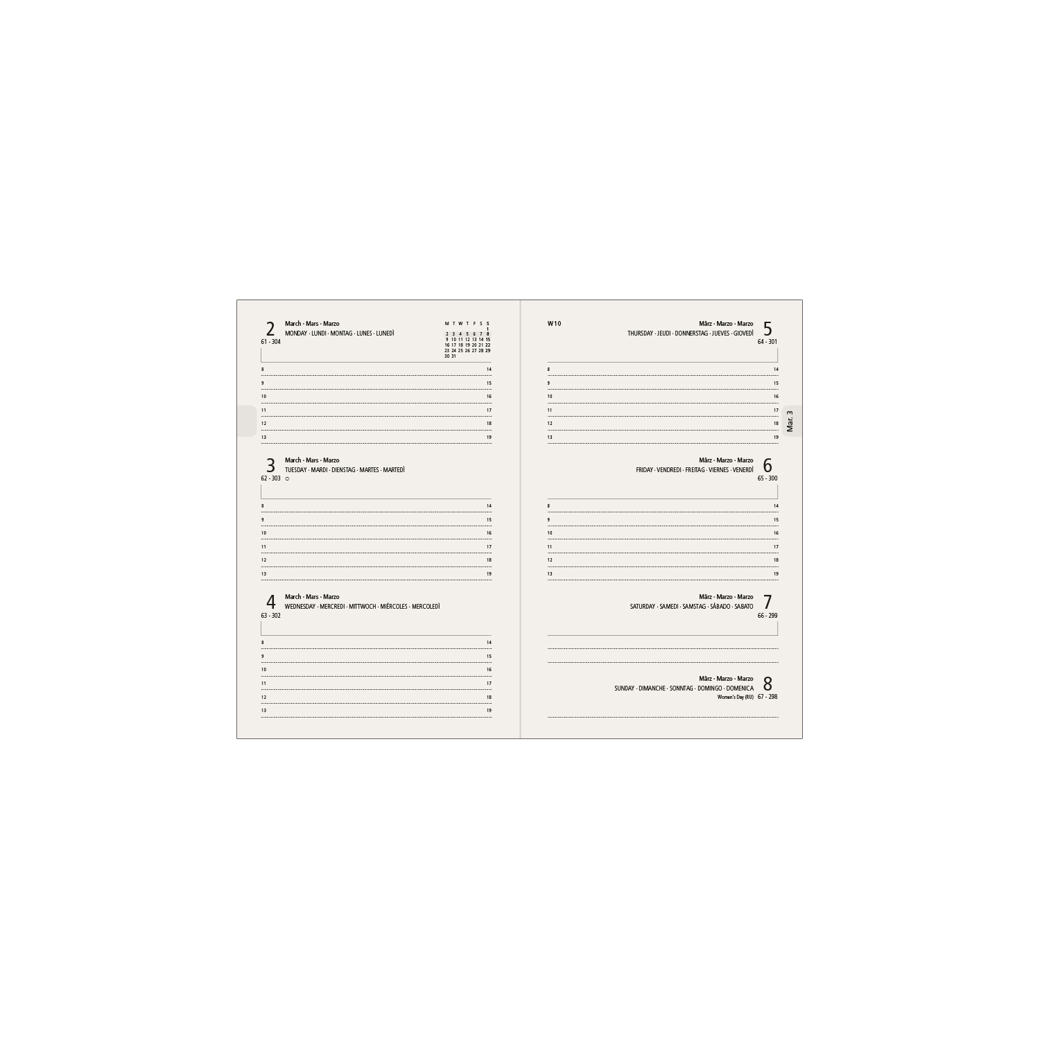 Espositore 16 Agende Cartesio Giornaliere + Settimanali