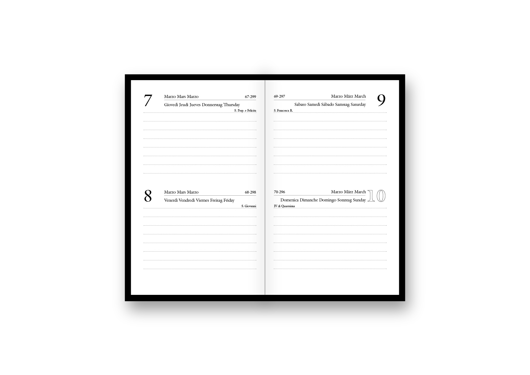 Agenda Tascabile Bi-Giornaliera 8X12,5 Ricciolo con Laccio e Penna