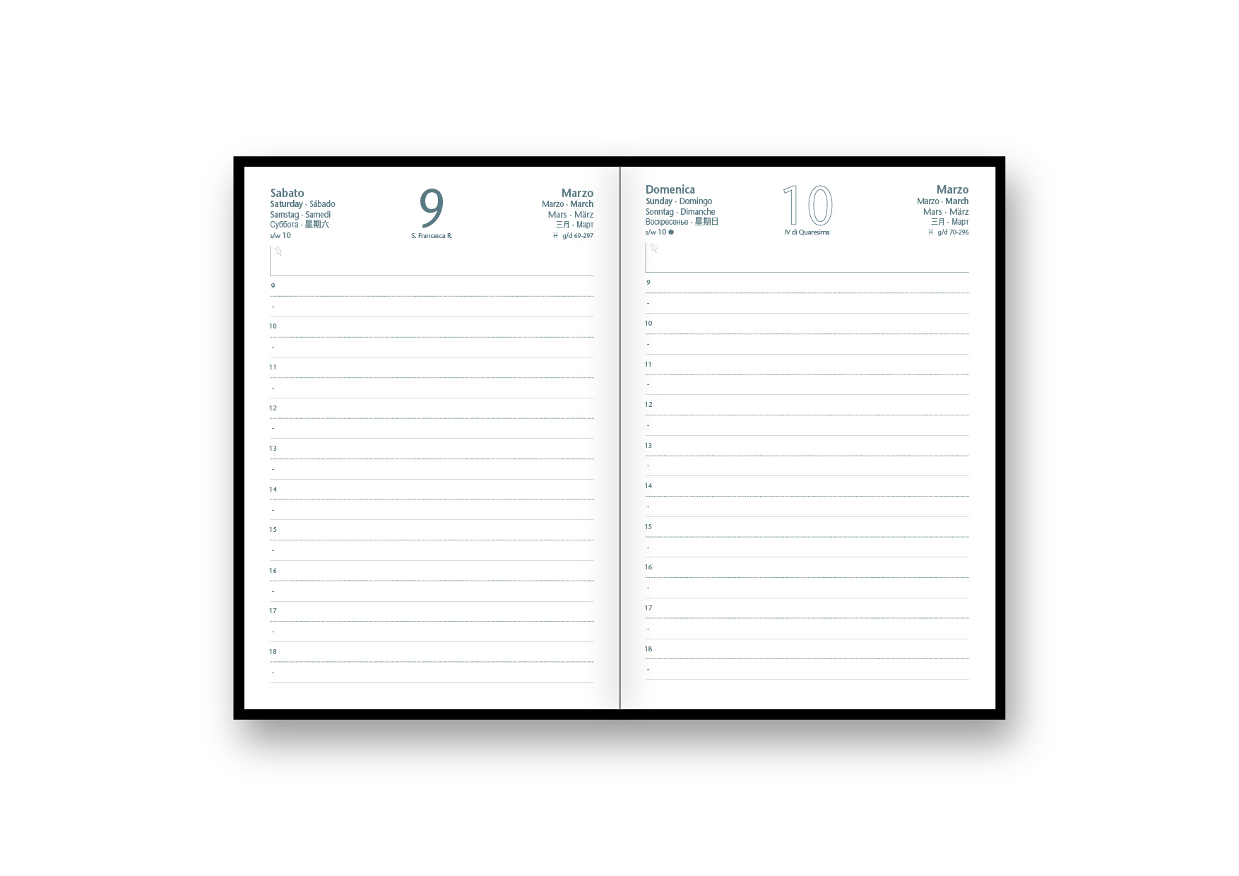 Agenda Giornaliera 9X13 Blueband con Elastico e Penna