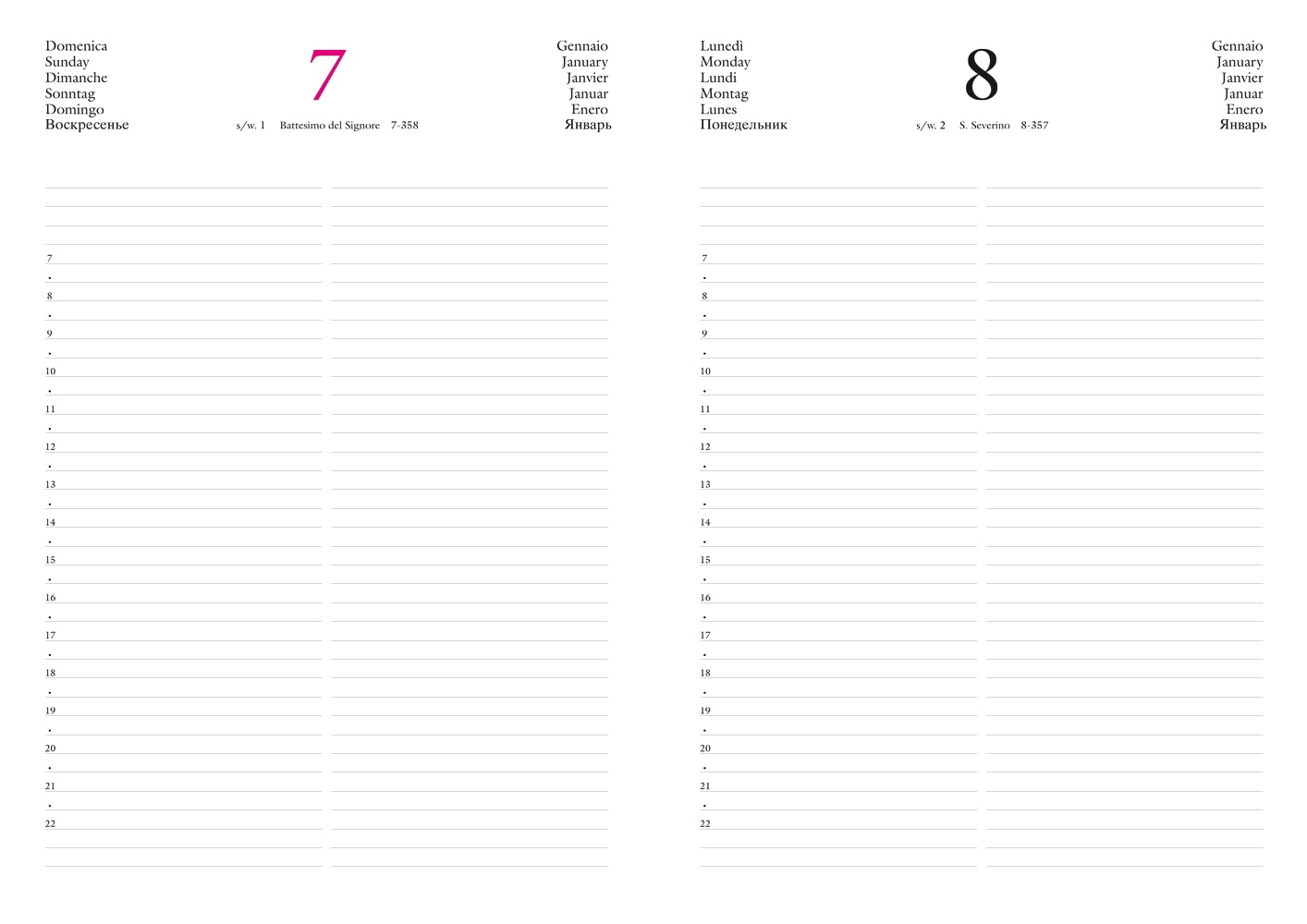 Agenda Giornaliera 24 Mesi 21x30 Booking