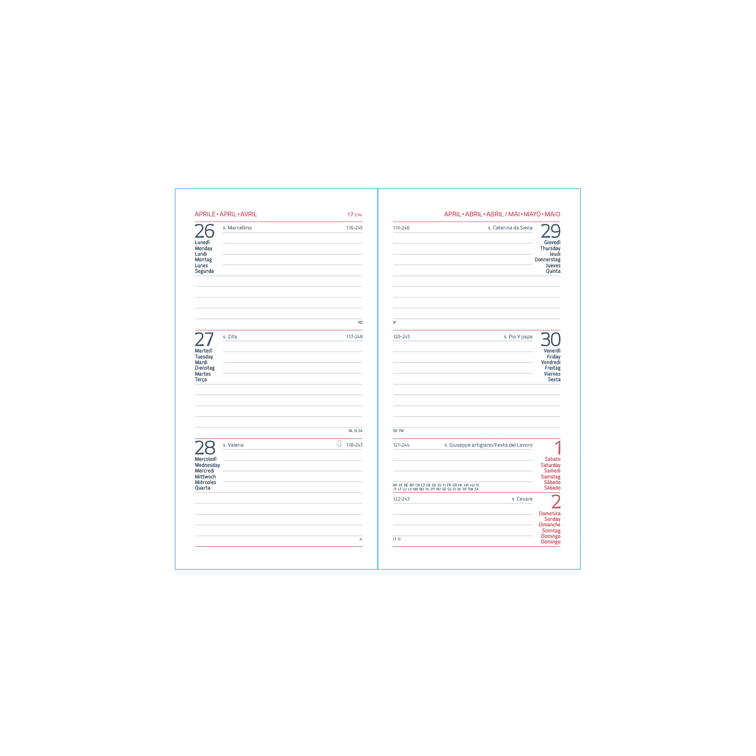 Agenda Settimanale Tascabile 8X15 Delta