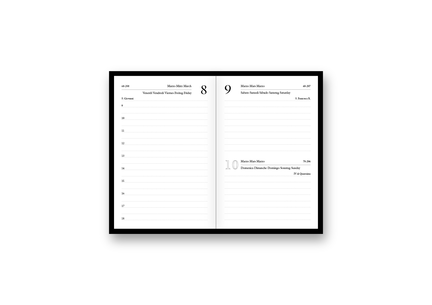 Agenda Tascabile Giornaliera 7X11 Pelle con Laccio e Penna