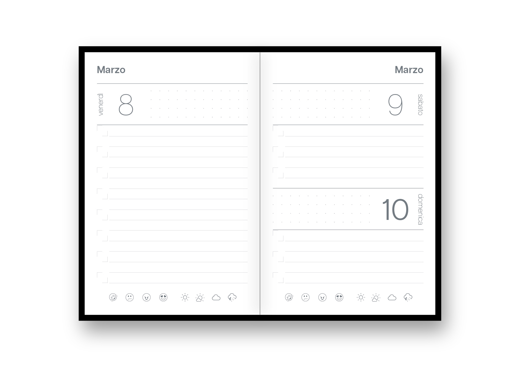 Agenda Giornaliera 10X15 Love Everyday con Elastico