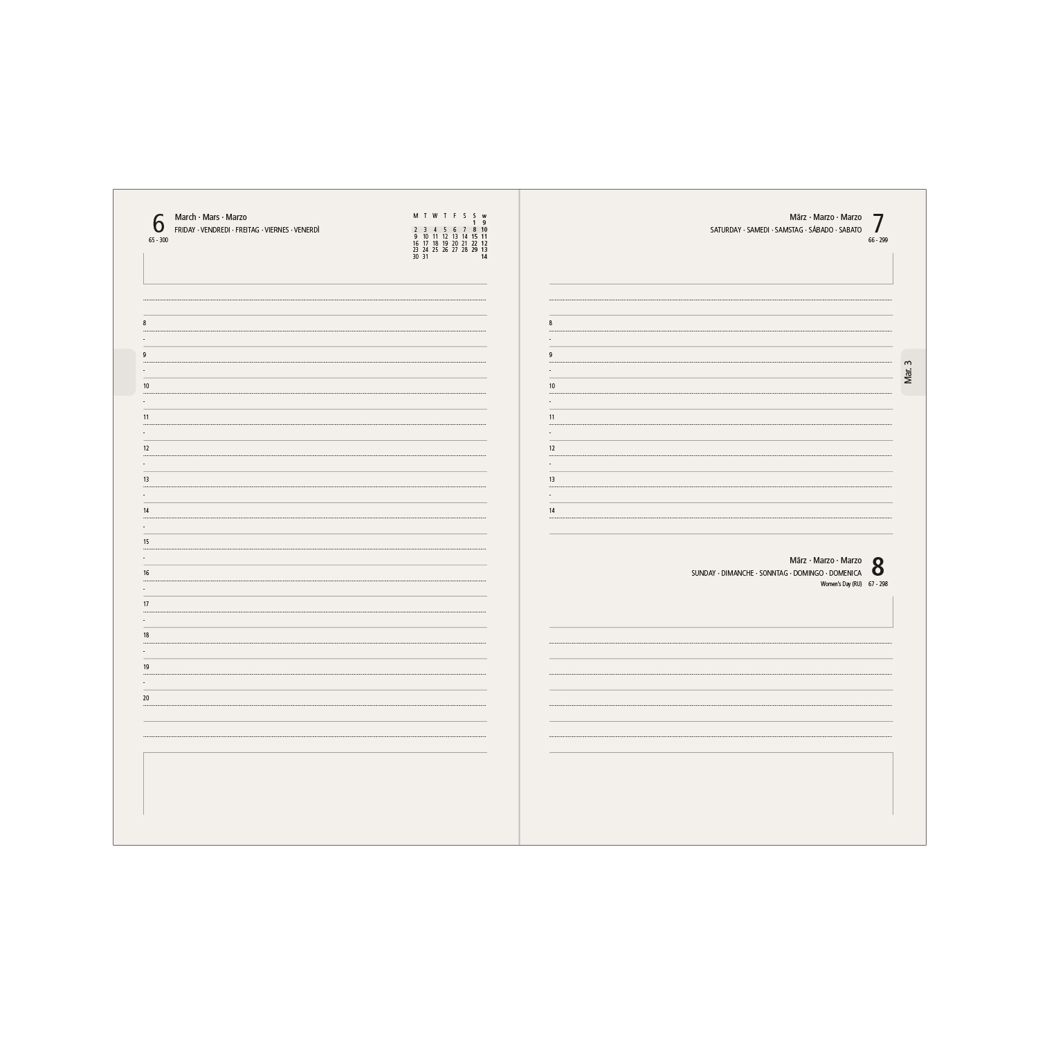 Cartesio Daily calendar  13X21 - Blue