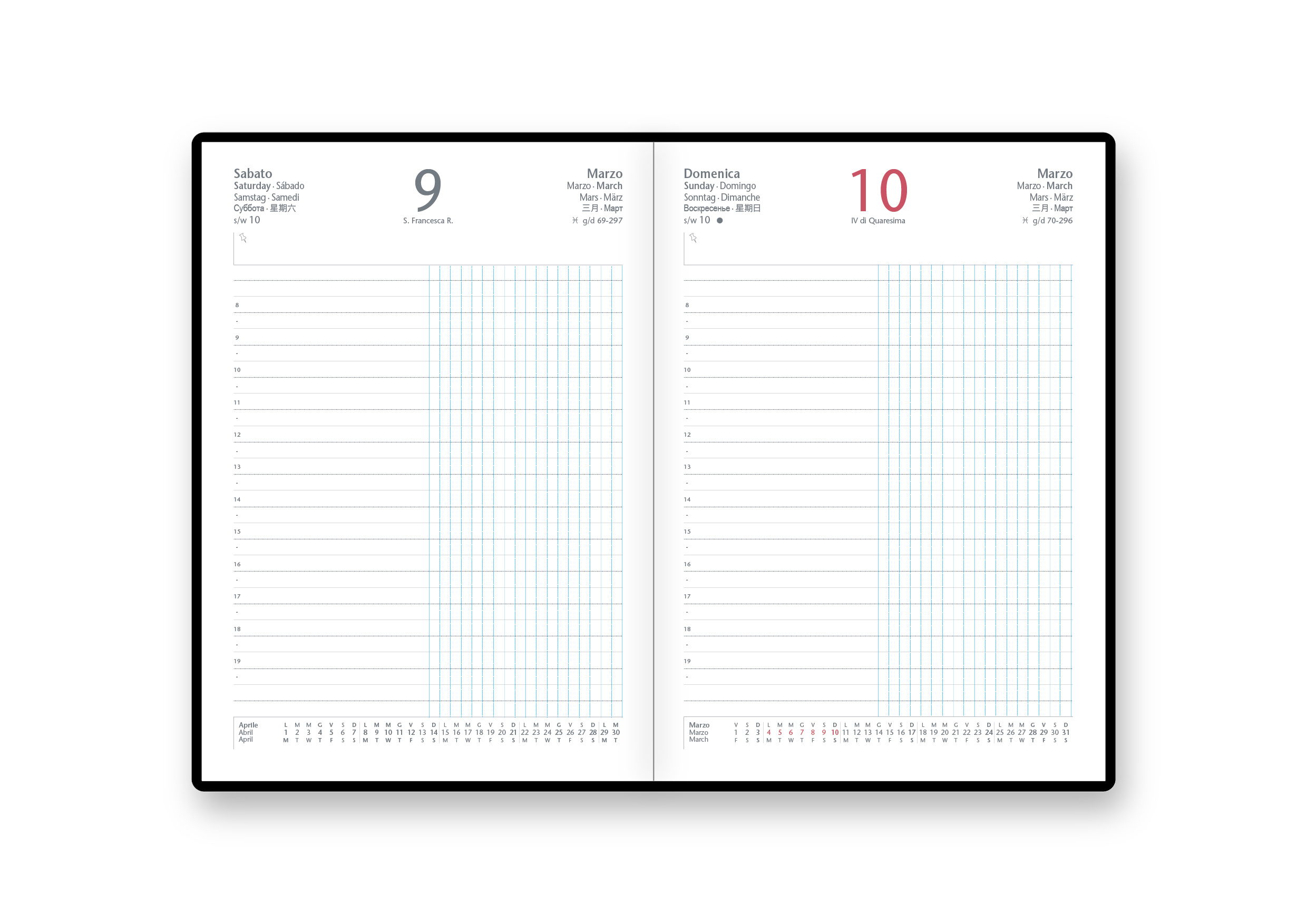 Agenda Giornaliera Booking Ristoranti 21x30
