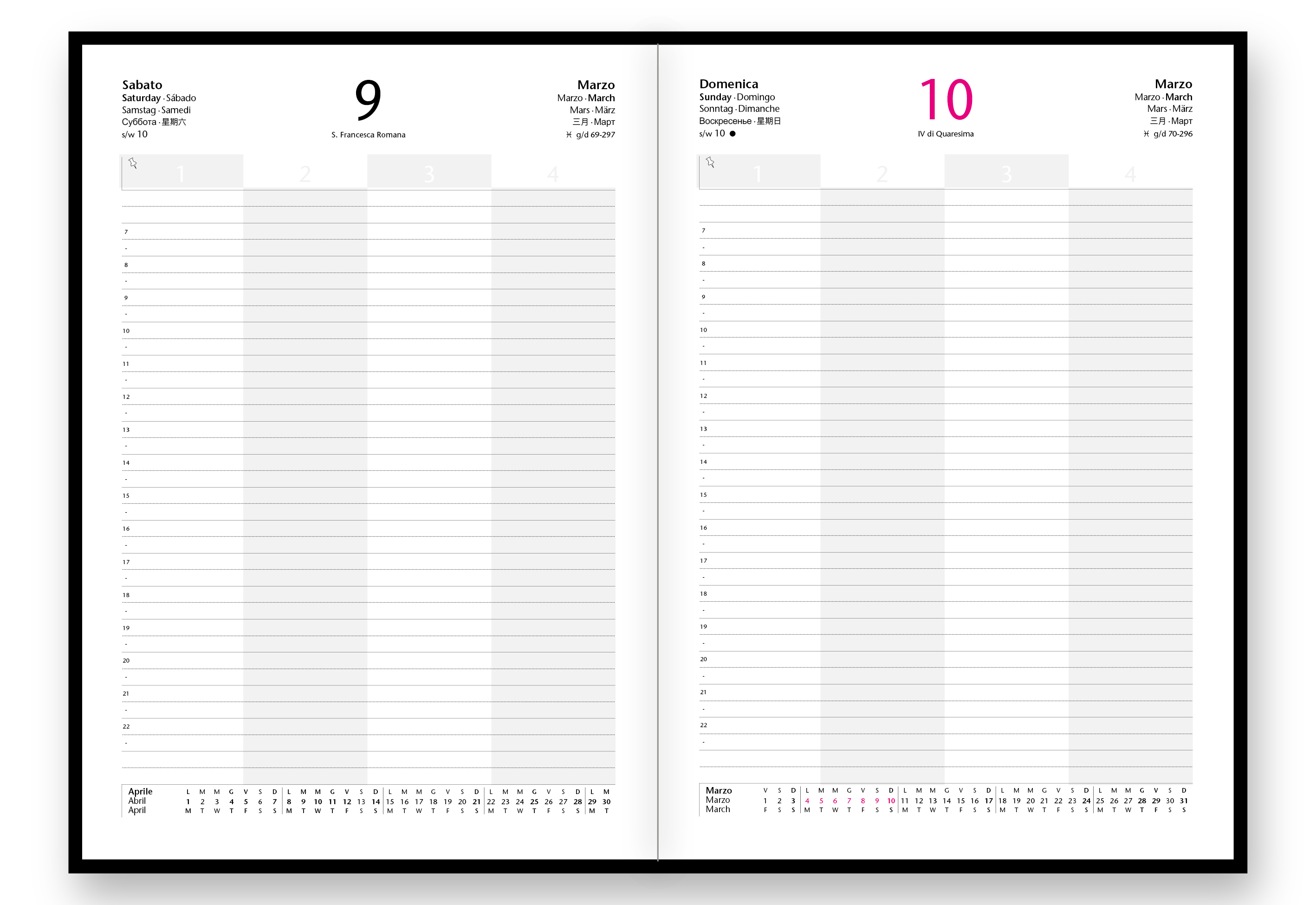 Agenda Giornaliera 21x30 a Colonne Booking