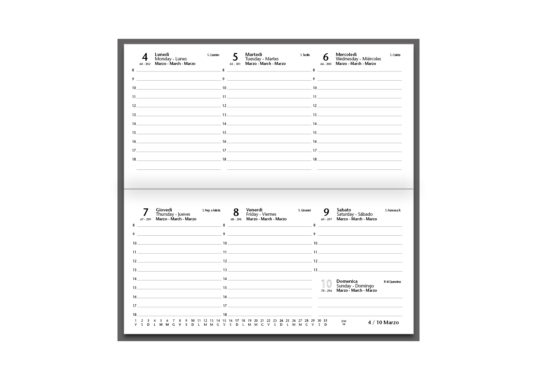 Agenda Settimanale Tascabile 16x8 Weekly Pattern