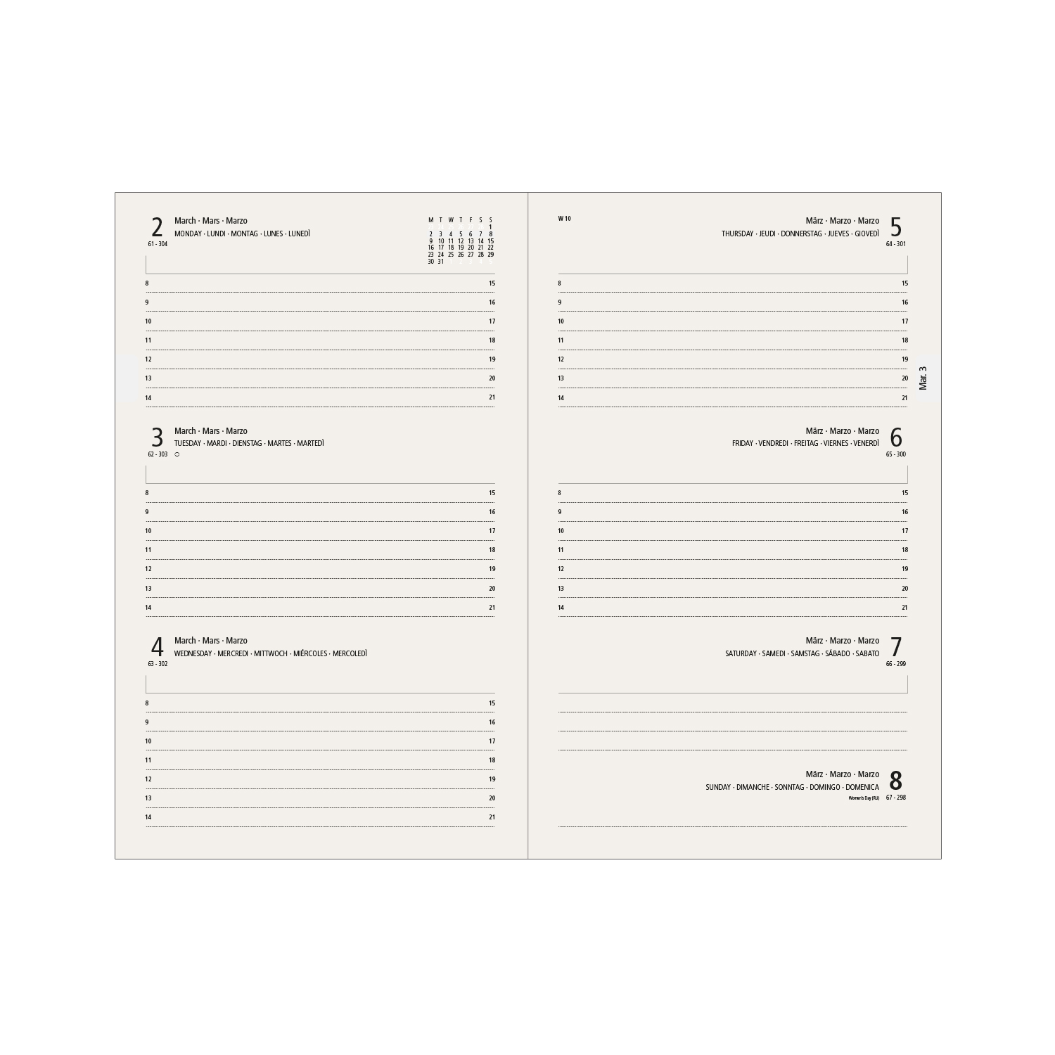 Agenda Settimanale 13X21 Nabuk Touch