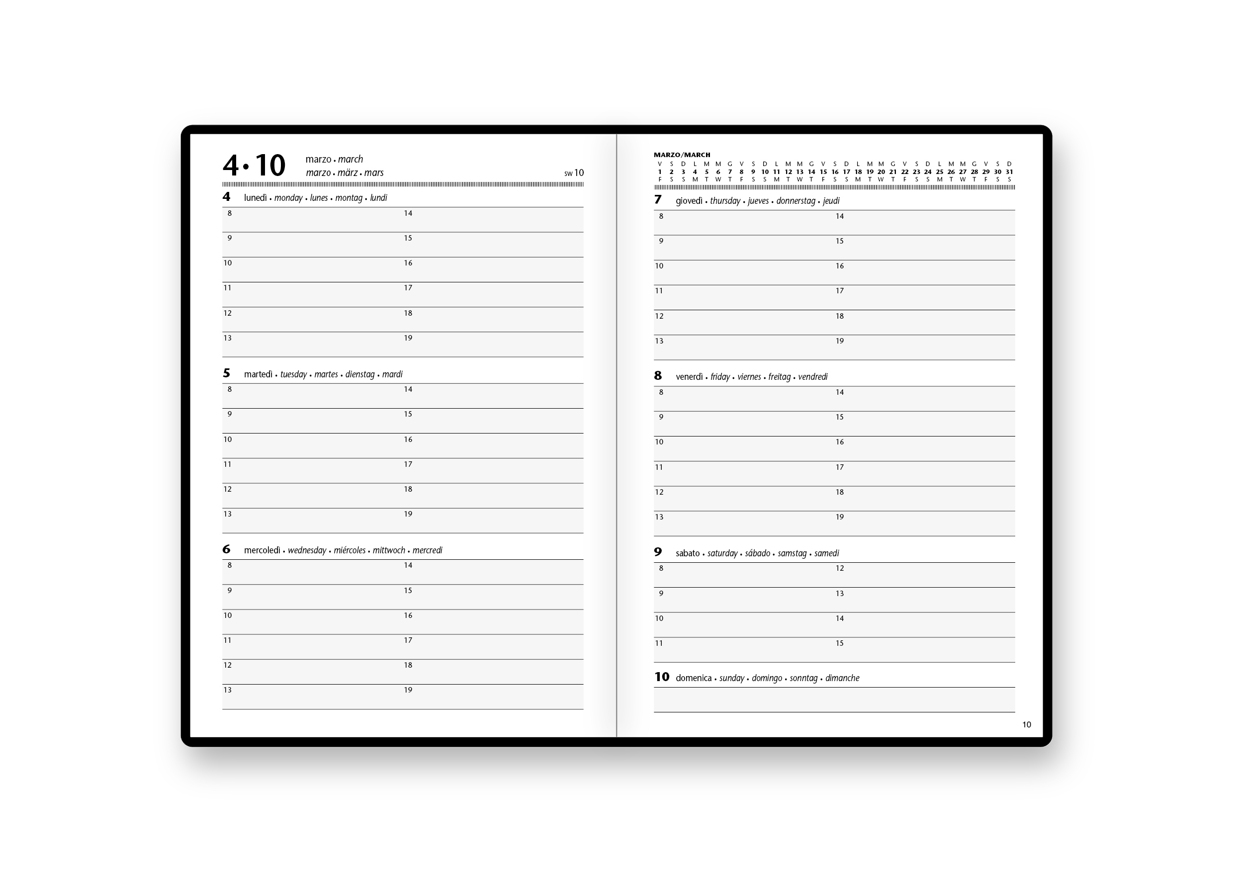 Agenda Settimanale Spiralata 15X21 Vistaplan Color