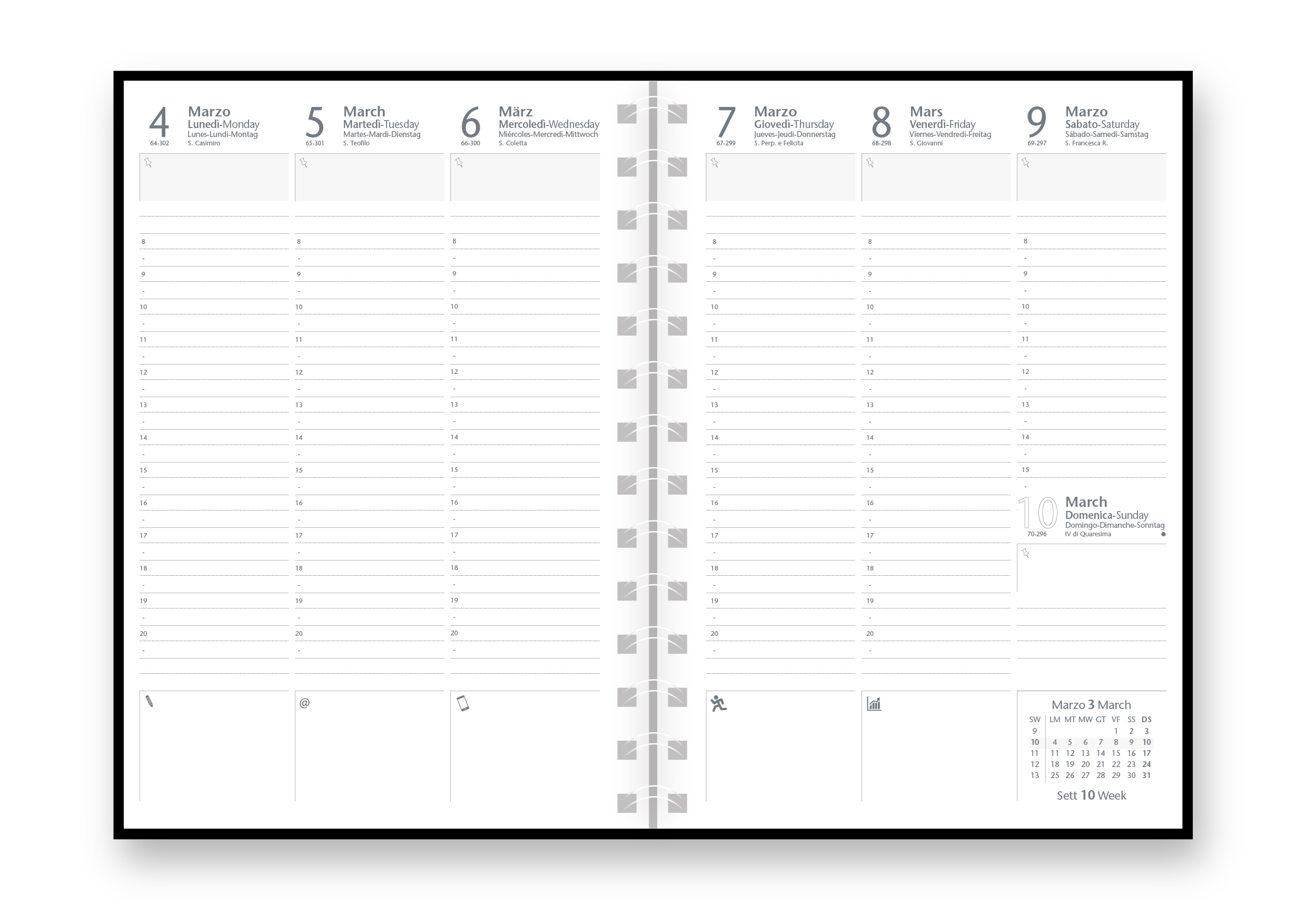 Agenda Settimanale Spiralata 17x24 Stanford