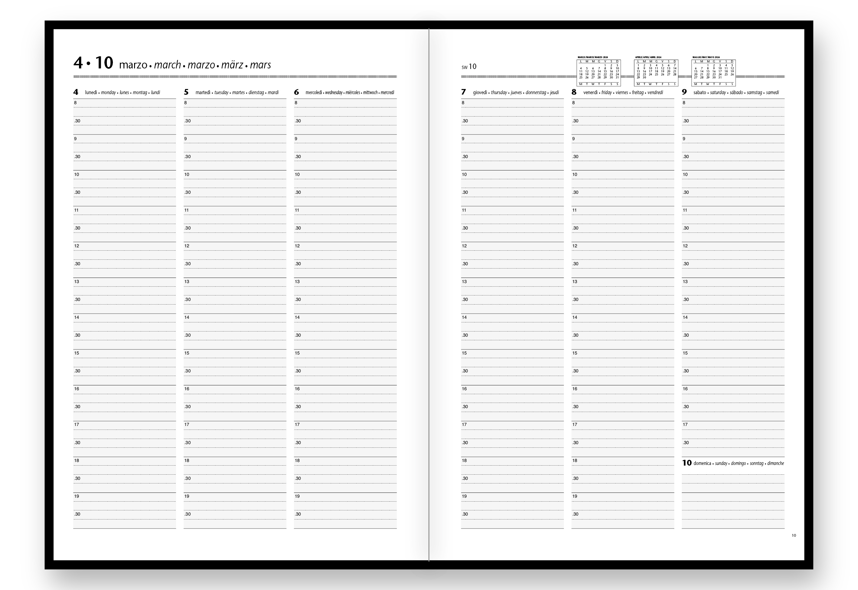 Agenda Settimanale Spiralata 21x28 Vistaplan Color