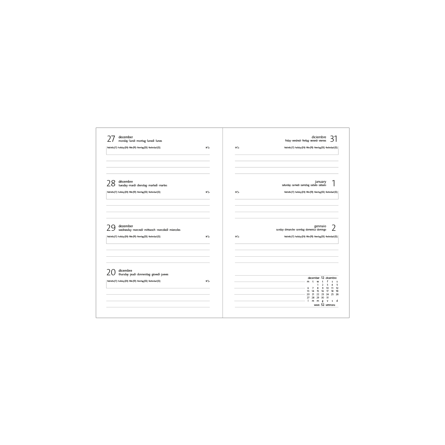Agenda Settimanale 10X15 Kairos Plus con Penna