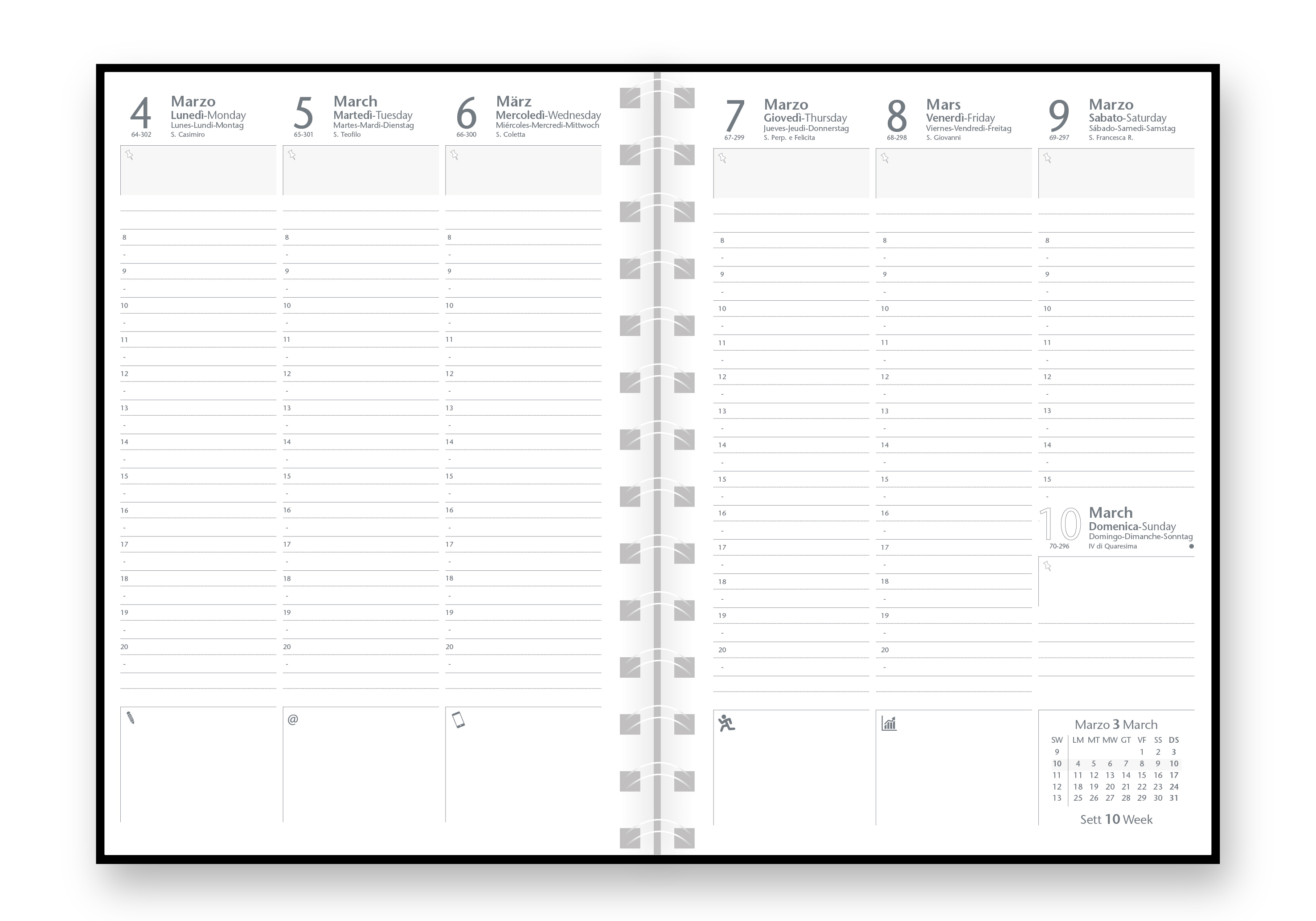 Agenda Settimanale Spiralata 21x30 Stanford