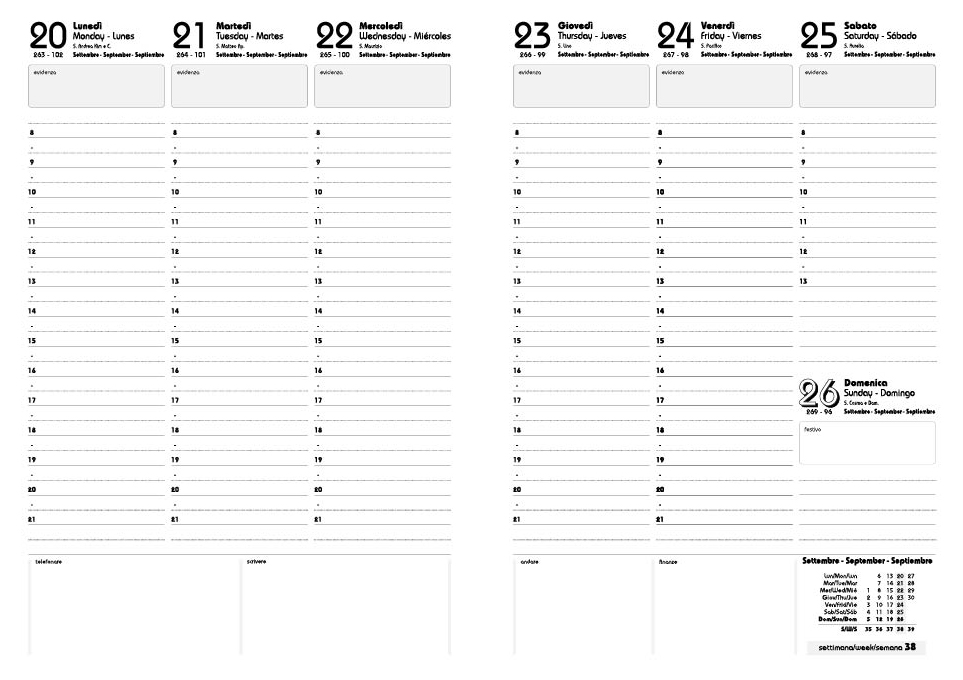 Agenda Settimanale 21X30 Text