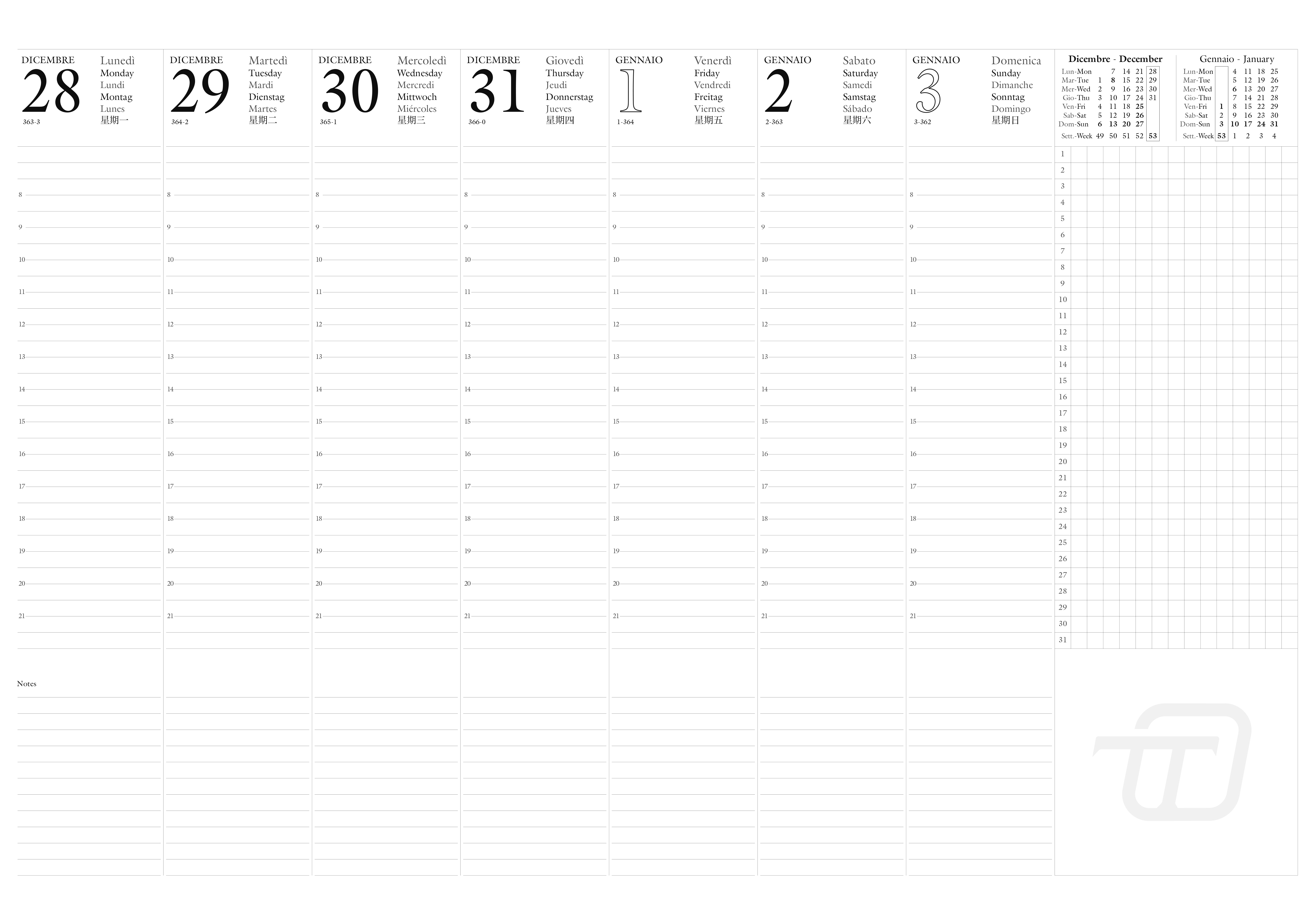 Agenda Settimanale Spiralata 21X30 Poliplan