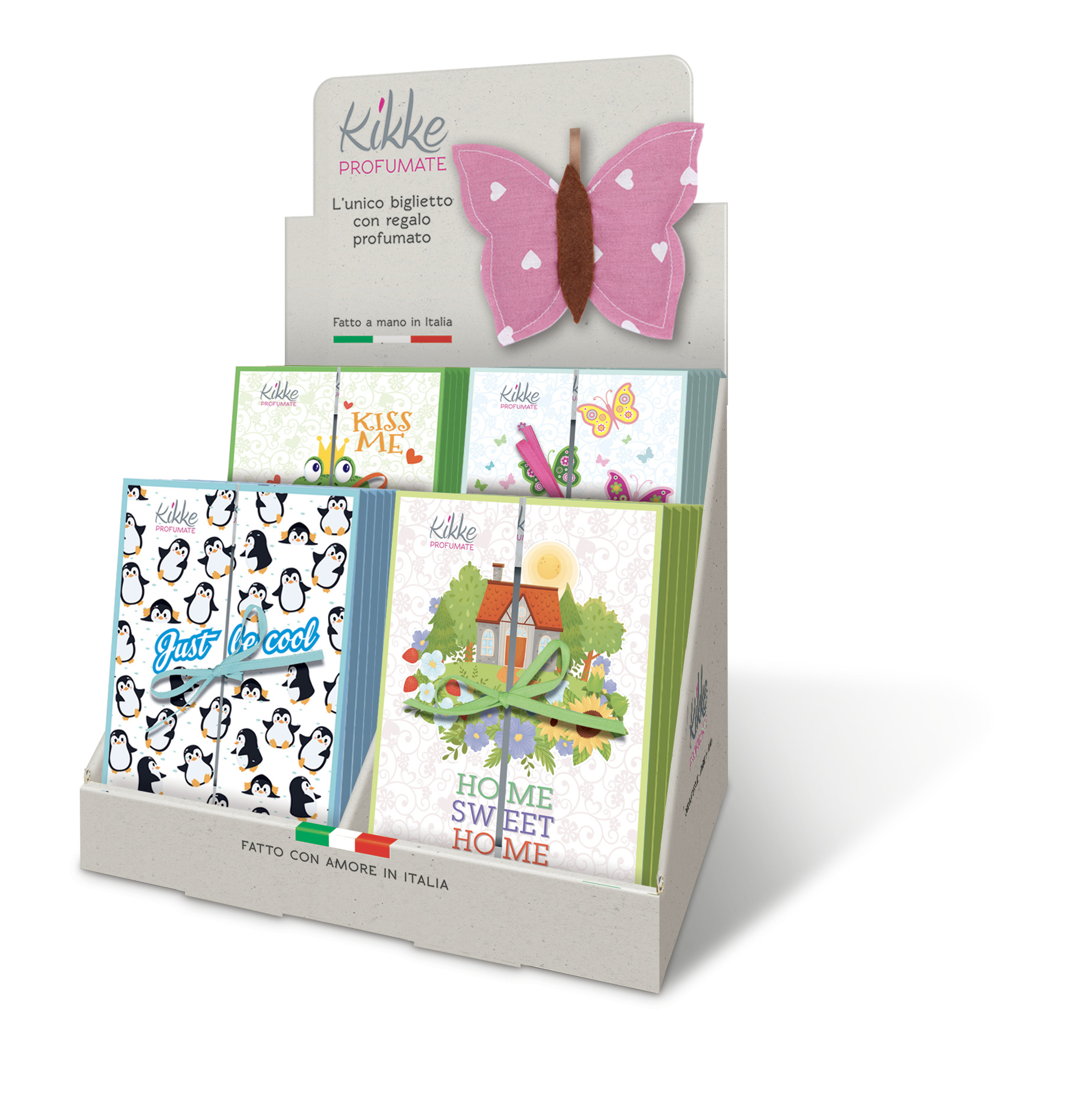 Kit 24 Kikke Profumate Stampate In Expo: 6 Pz Auto-Gatto-Tulip-Bottiglia